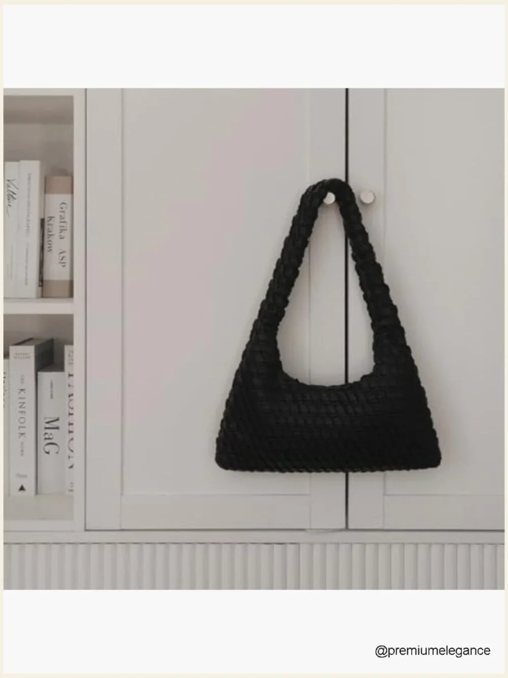 Textured Hobo Bag - PU Leather Shoulder Tote, Magnetic Closure, Work Travel Bag